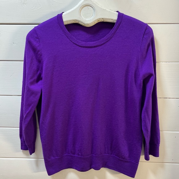 J. Crew Sweaters - J.CREW Purple mérinos Knit Sweater Estimated L